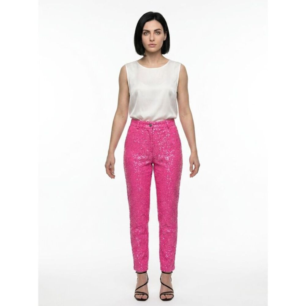 Dolce & Gabbana Pink Elastane Casual Women's Pants